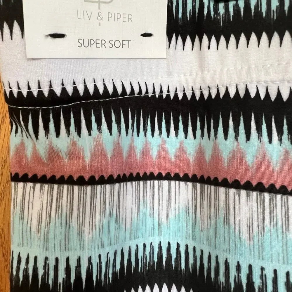Liv & Piper Leggings, Ankle Detail Criss Cross, Multi-color, Women's 2XL